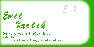 emil karlik business card